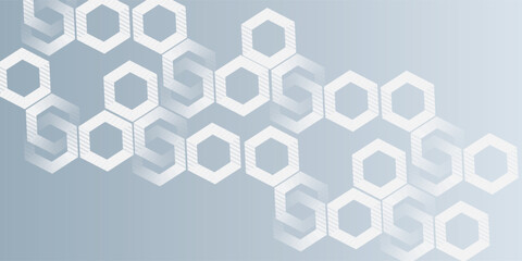 Modern simple hexagon lines on gray background. Geometric lines illustration nice gradient