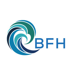 BFH Modern Wave -Inspired Abstract Logo Design BFH Later Logo, with BFH Text on White Background
