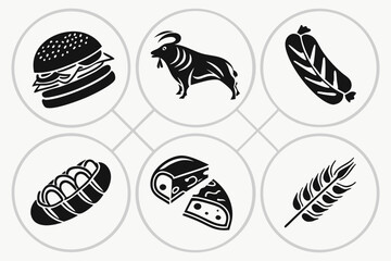 vector illustration of a set of easter eggs