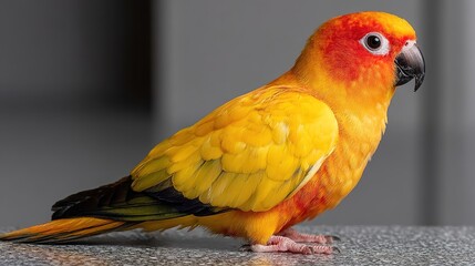 A parrot exhibits human-like behaviors while perched, captured in soft focus as an advanced study of animal imitation and intelligence.