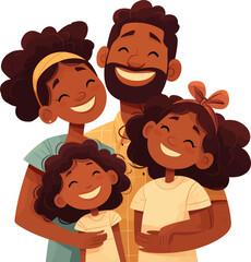 Smiling Family Portrait: A radiant family shares a moment of togetherness, their faces illuminated by genuine smiles, representing the core values of love, warmth.