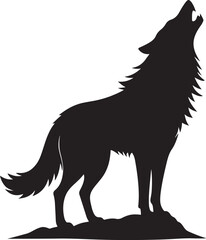 Howling wolf black silhouette icon