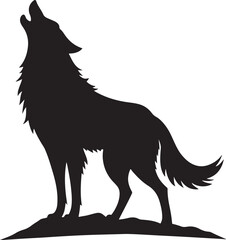 Howling wolf black silhouette icon