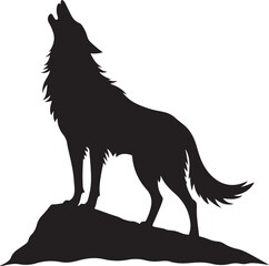 Howling wolf black silhouette icon