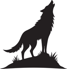 Howling wolf black silhouette icon