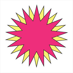 Vibrant pink and yellow starburst design a colorful geometric vector illustration with bold lines and simple shapes