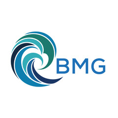 BMG Modern Wave -Inspired Abstract Logo Design BMG Later Logo, with BAA Text on White Background
