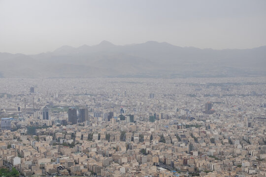 top view Tehran city top view from Milad tower, Iran