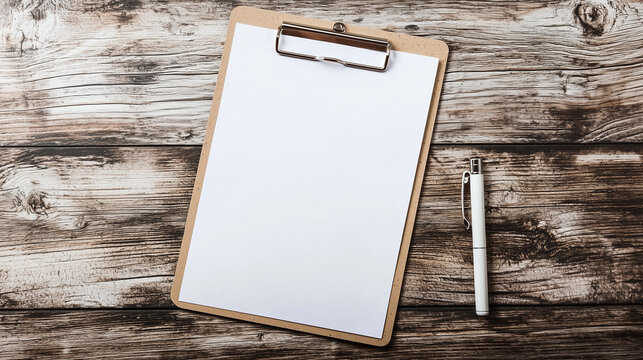National Writing Day Blank Clipboard On Wooden Table With Pen: A Symbol Of Creativity, Planning, And The Power Of Writing In Personal And Professional Life
