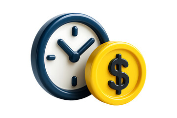 Time and Money 3D Icon