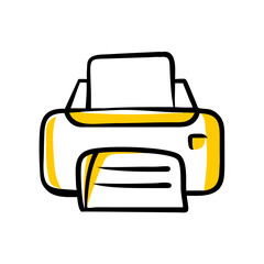 Printer on transparent background for web and graphic design