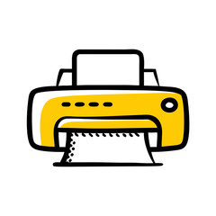 Printer icon on transparent background for web and graphic design