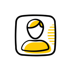Profile icon on transparent background for web and graphic design