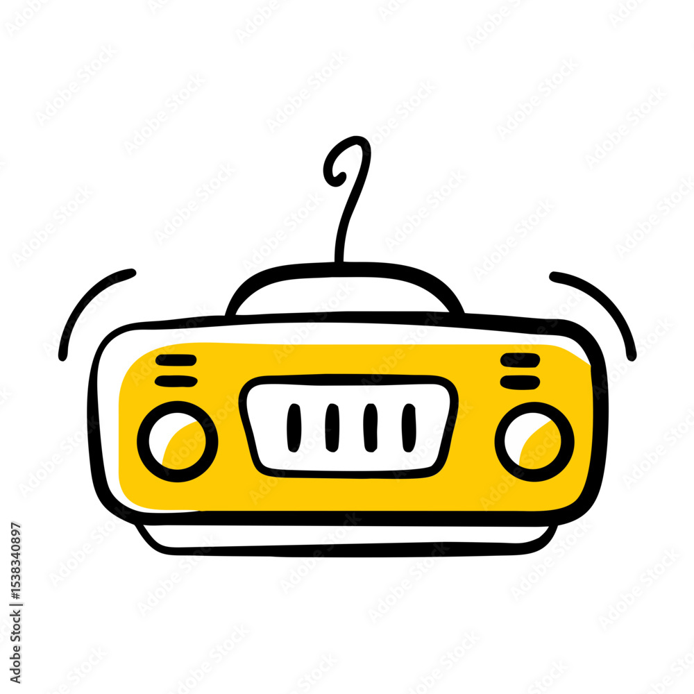 Poster radio device icon on transparent background for web and graphic design