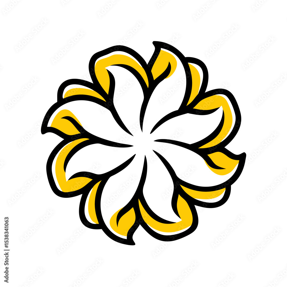 Poster rough circular flower icon on transparent background for web and graphic design