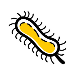 Rod shaped bacterium on transparent background for web and graphic design