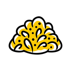 Rounded bush with texture icon on transparent background for web and graphic design
