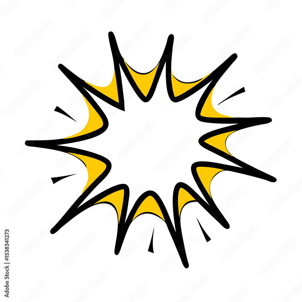 Poster sharp edged radial burst icon on transparent background for web and graphic design