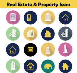 Fototapeta premium Editable icons for buildings, apartments, homes, and housing services