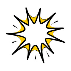 Sharp edged radial burst icon on transparent background for web and graphic design