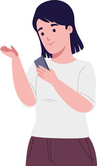 Smart Communication: A woman checks her device. The soft tones create a friendly feel. It's a good image to show use of technology. 