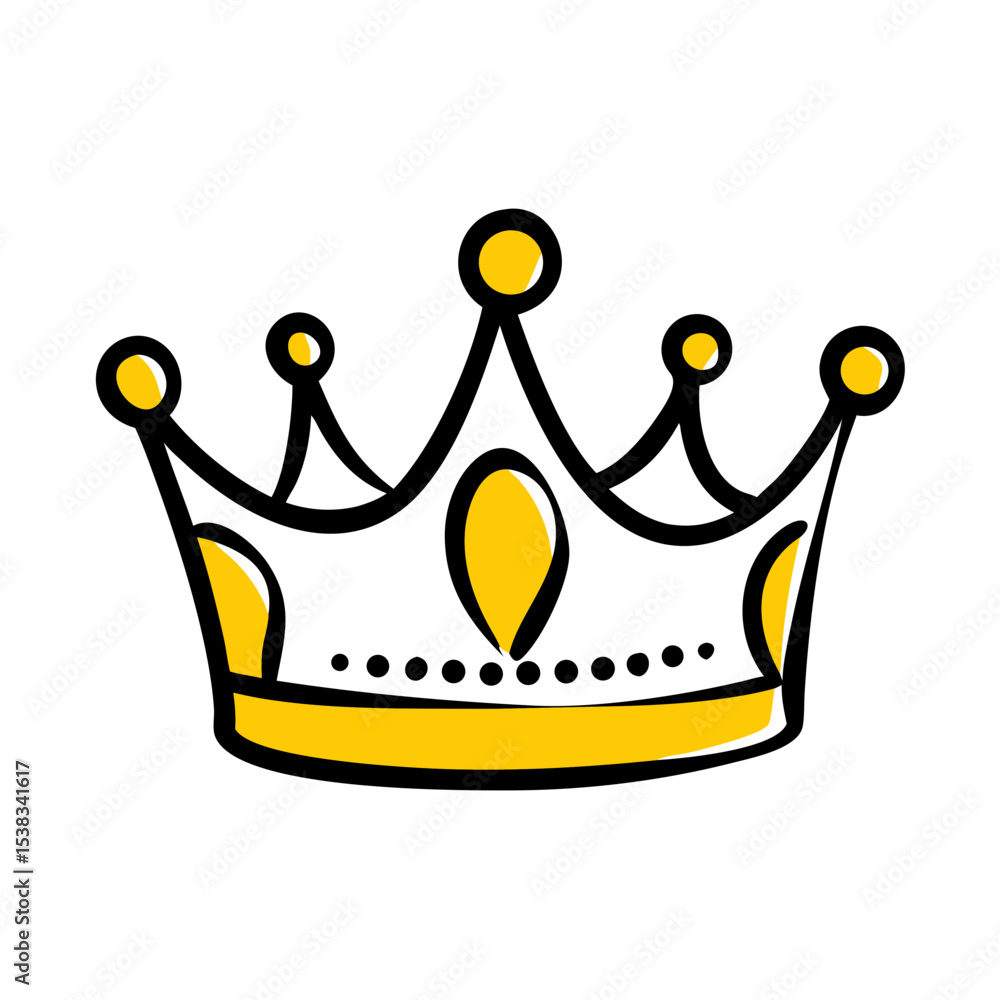 Poster simple crown on transparent background for web and graphic design