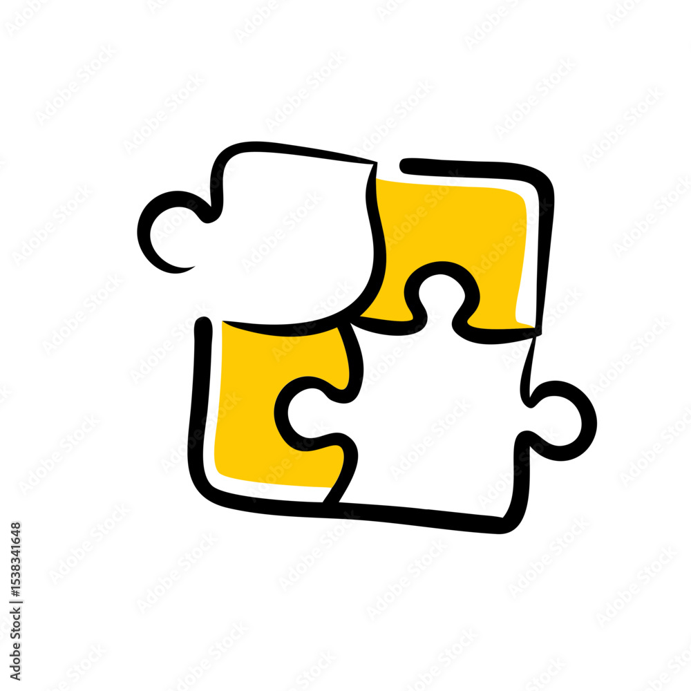 Poster simple puzzle tile on transparent background for web and graphic design