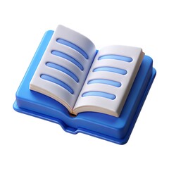 3d render of a blue open book icon