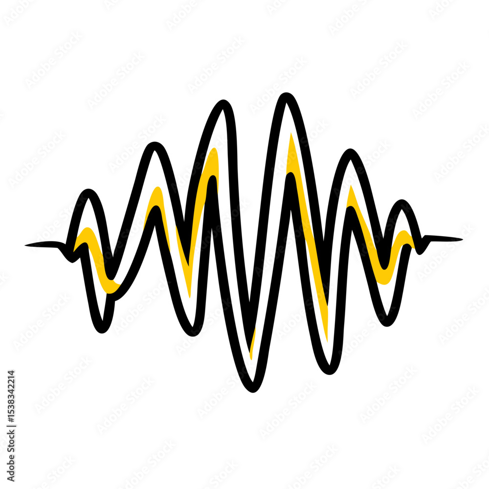 Poster soundwave lines icon on transparent background for web and graphic design