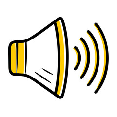 Speaker volume icon on transparent background for web and graphic design