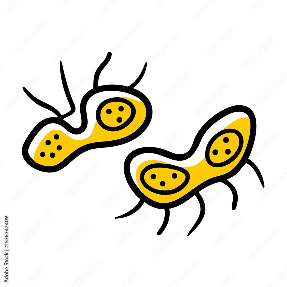 Poster spore or yeast cells on transparent background for web and graphic design