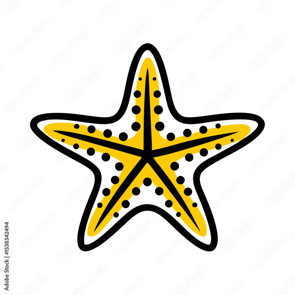 Poster starfish icon on transparent background for web and graphic design