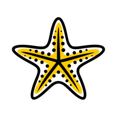 Starfish icon on transparent background for web and graphic design