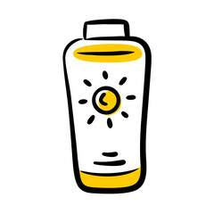 Sunscreen bottle icon on transparent background for web and graphic design