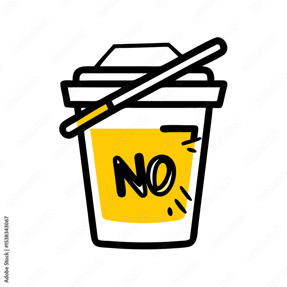 Poster trash bin with slash no waste icon on transparent background for web and graphic design