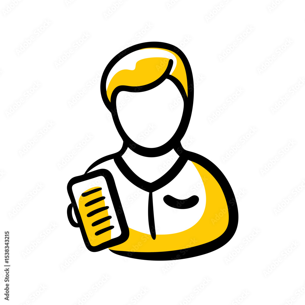 Poster user on transparent background for web and graphic design