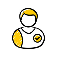 User profile contact on transparent background for web and graphic design