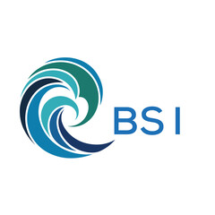Naklejka premium BSI Modern Wave -Inspired Abstract Logo Design BSI Later Logo, with BSI Text on White Background 