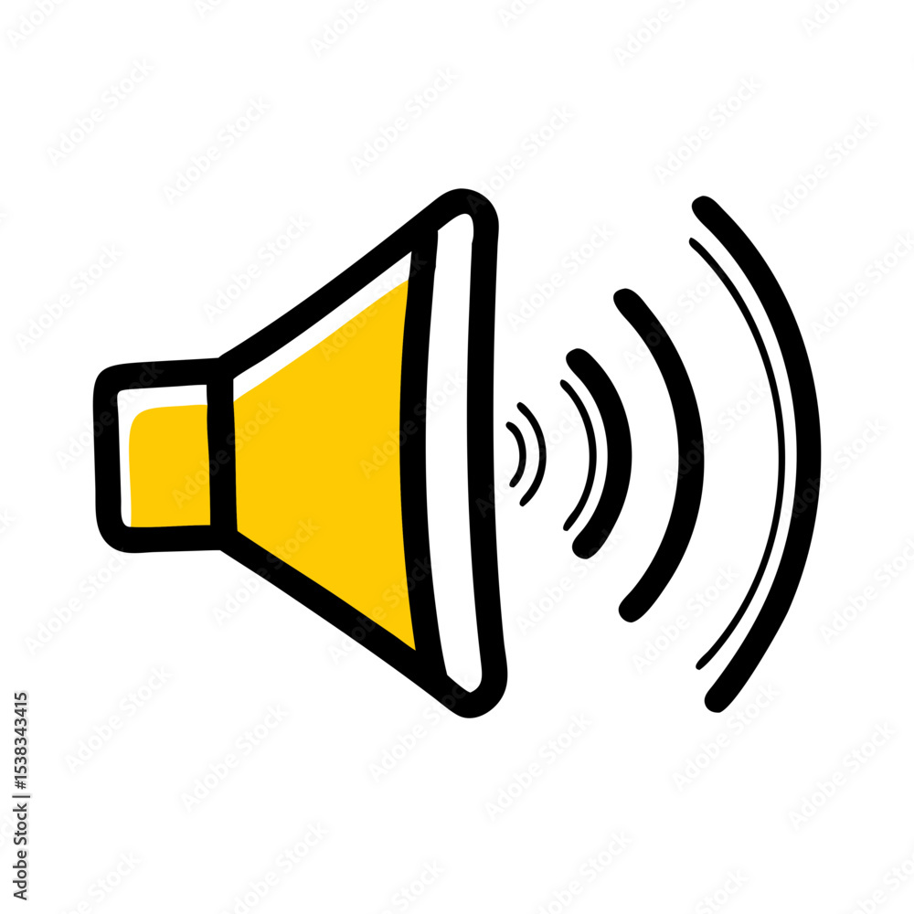 Poster volume up on transparent background for web and graphic design