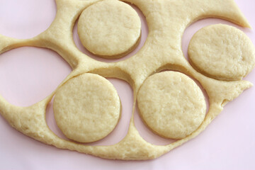 Dough for milk biscuits. Bakery and confectionery concept.