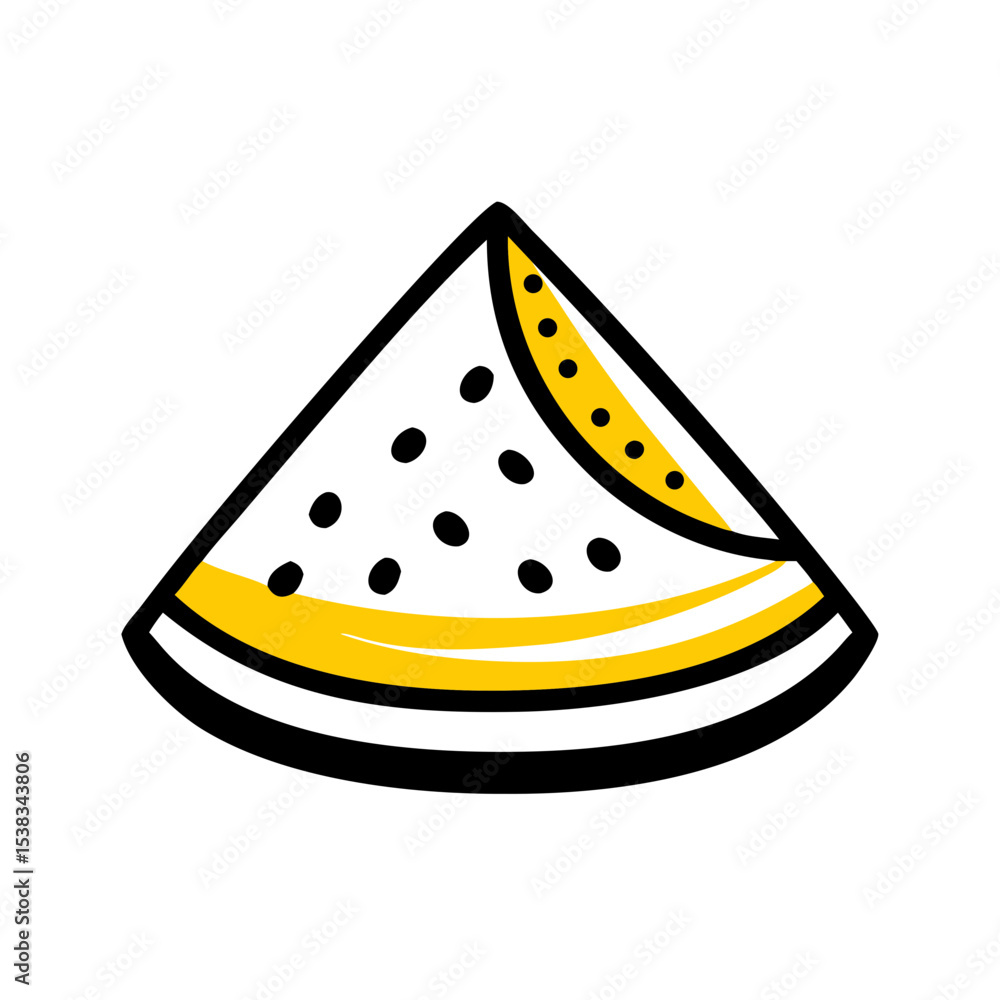 Poster Watermelon slice icon on transparent background for web and graphic design