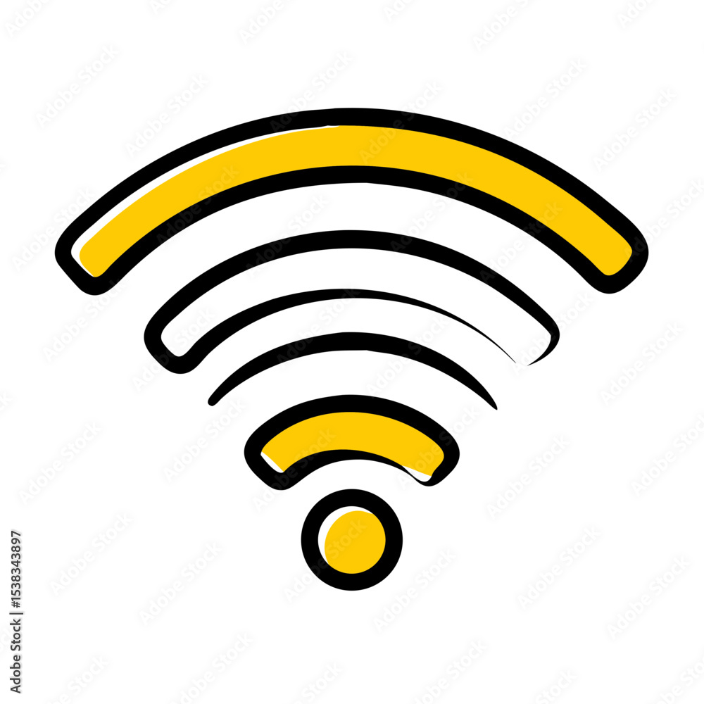 Poster wi fi signal online status on transparent background for web and graphic design