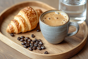 cup of coffee and croissant