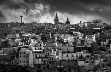 Exploring the Enchanting Beauty of Ragusa Ibla in Black and White, Sicily, Italy