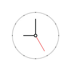 simple and elegant analog wall clock. wall clock face. analog clock concept for business, education world
