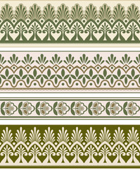 Seamless stylized floral borders. Pattern brushes included.