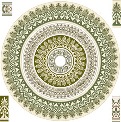 Seamless stylized round floral borders. Samples of the brushes included.