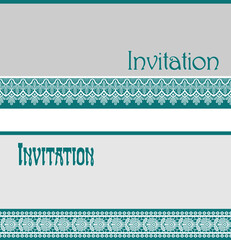 Invitation cards with imitation of openwork lace, crochet.