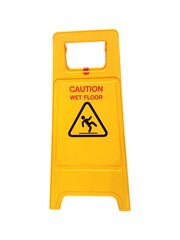 Yellow sign, yellow Slippery Surface Sign