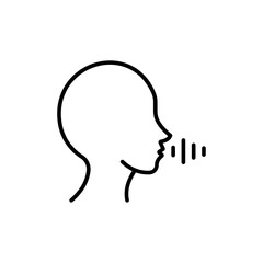 Vector line icon related to voice recognition. Perfect Line. Editable Stroke.